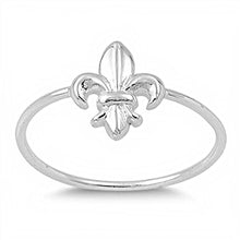 Load image into Gallery viewer, Sterling Silver Fleur De Lis Ring with Face Height of 10MM