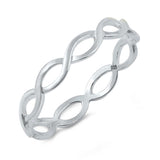 Sterling Silver Interlink Ring with Face Height of 3 MM