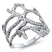 Load image into Gallery viewer, Sterling Silver Coral Reef Ring Design with Face Height of 19MM