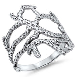 Sterling Silver Coral Reef Ring Design with Face Height of 19MM