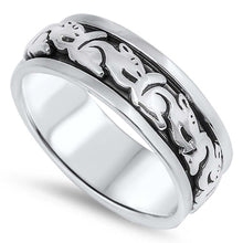 Load image into Gallery viewer, Sterling Silver Multiple Rabbit Design Ring with Face Height of 7.5MM