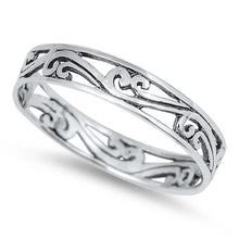Load image into Gallery viewer, Sterling Silver Modish Spiral Design Band Ring with Face Height of 4MM