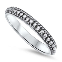 Load image into Gallery viewer, Sterling Silver Multiple Beads with Twisted Rope Edge Design Band Ring And Face Height of 3MM