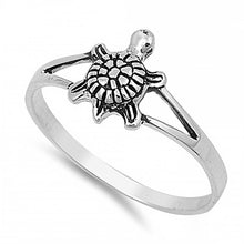 Load image into Gallery viewer, Sterling Silver Fancy Turtle Design Open Cut Band Ring with Face Height of 10MM