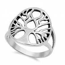 Load image into Gallery viewer, Sterling Silver Modish Tree of Life Design Ring with Face Height of 19MM