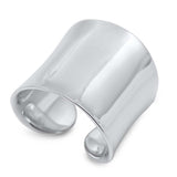 Sterling Silver Plain Wide Open Band Ring with Face Height of 22MM