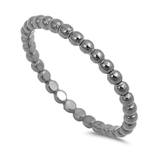 Load image into Gallery viewer, Black Oxidized Sterling Silver Bead Band Ring with Ring Face Height of 2MM