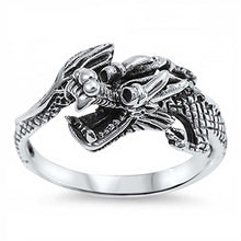 Load image into Gallery viewer, Sterling Silver Chinese Dragon Design Ring with Face Height of 11MM