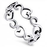 Sterling Silver Classy Multi S Shape Link Design Ring BandAnd Face Height of 4MM