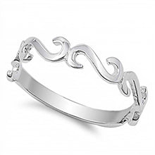 Load image into Gallery viewer, Sterling Silver  Fancy Swirl Design Band Ring with Face Height of 4MM