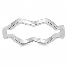 Load image into Gallery viewer, Sterling Silver Fancy Zigzag Band Ring with Face Height of 3MM