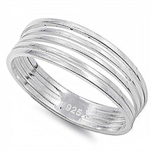 Load image into Gallery viewer, Sterling Silver Fancy 5 Row Band Ring with Face Height of 7MM