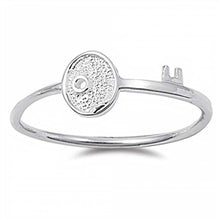 Load image into Gallery viewer, Sterling Silver Fancy Key Band Ring with Face Height of 7MM