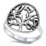 Sterling Silver Modish Tree of Life Design Ring with Face Height of 18MM