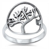 Sterling Silver Stylish Tree of Life Design Ring with Face Height of 19MM