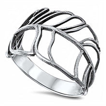 Load image into Gallery viewer, Sterling Silver Fancy Leaf Design Ring with Face Height of 15MM