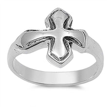 Load image into Gallery viewer, Sterling Silver Stylish Sideway Cross Design Ring with Face Height of 14MM