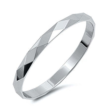 Load image into Gallery viewer, Sterling Silver Fancy Diamond Cut Band Ring with Band Width of 2MM