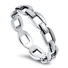 Load image into Gallery viewer, Sterling Silver Stylish Metal Chain Link Band Ring with Face Height of 5MM