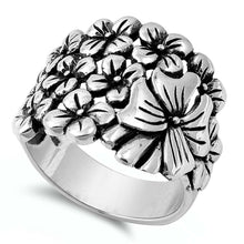 Load image into Gallery viewer, Sterling Silver Modern Wide Multi Floral Design Ring BandAnd Face Height of 20MM