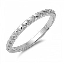 Load image into Gallery viewer, Sterling Silver Trendy Heart Eterniity Band Ring with Band Width of 2MM