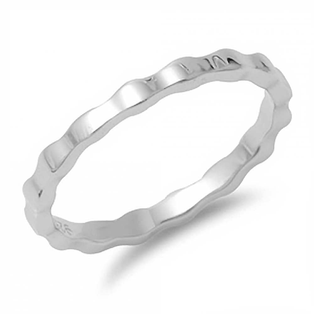 Sterling Silver Fancy Wavy Band Ring with Band Width of 2MM
