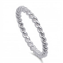 Load image into Gallery viewer, Sterling Silver Classic Rope High Polished Ring Band With band Width of 2MM