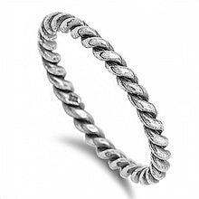Load image into Gallery viewer, Sterling silver Classic Oxidized Rope Style Band RingAnd Width 2MM