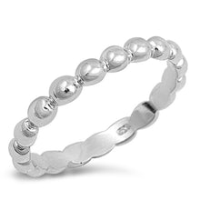 Load image into Gallery viewer, Sterling Silver Fancy Beaded Band Ring with Face Height of 3MM