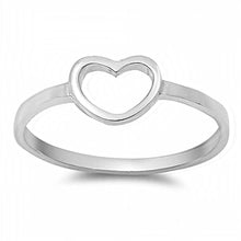 Load image into Gallery viewer, Sterling Silver Trendy Open Heart Design Ring with Face Height of 6MM
