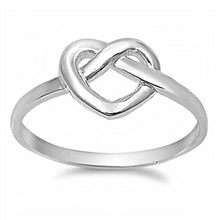 Load image into Gallery viewer, Sterling Silver Trendy Heart Knot Design Ring with Face Height of 10MM