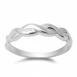 Sterling Silver Stylish Twisted Eternity Band Ring with Face Height of 4MM