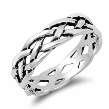 Load image into Gallery viewer, Sterling Silver Braided Band Ring with Ring Face Height of 6MM