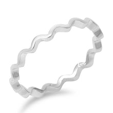 Load image into Gallery viewer, Sterling Silver Fancy Wavy Band Ring with Face Height of 2.5MM
