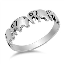 Load image into Gallery viewer, Sterling Silver Marching Elephants Ring with Face Height of 5MM
