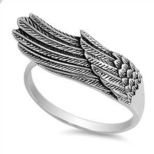 Load image into Gallery viewer, Sterling Silver Fancy Angel Wing Ring with Face Height of 8MM