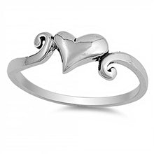 Load image into Gallery viewer, Sterling Silver Fancy Heart Ring with Face Height of 6MM