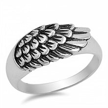 Load image into Gallery viewer, Sterling Silver Trendy Angel Wing Ring with Face Height of 9MM