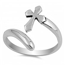 Load image into Gallery viewer, Sterling Silver Fancy Cross Ring with Face Height of 16MM