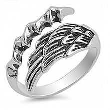 Load image into Gallery viewer, Sterling Silver Stylish Angel Wing with Eagle Claw RingAnd Face Height of 13MM