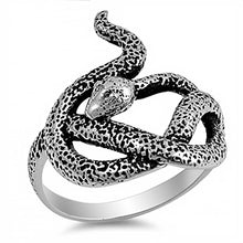 Load image into Gallery viewer, Sterling Silver Fancy Snake Cast Ring with Face Height of 22MM
