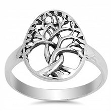 Load image into Gallery viewer, Sterling Silver Modish Tree of Life Ring with Face Height of 15MM