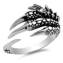 Load image into Gallery viewer, Sterling Silver Stylish Eagle Claw Ring with Face Height of 14MM