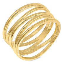 Load image into Gallery viewer, Sterling Silver Yellow Gold Plated Wrapped Shaped Plain RingsAnd Face Height 10mm