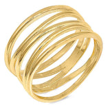 Sterling Silver Yellow Gold Plated Wrapped Shaped Plain RingsAnd Face Height 10mm