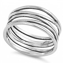 Load image into Gallery viewer, Sterling Silver Wrapped Shaped Plain RingsAnd Face Height 10mm