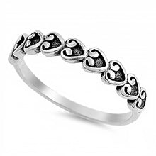 Load image into Gallery viewer, Sterling Silver Antique Style Multi Heart Ring with Face Height of 4MM