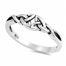 Load image into Gallery viewer, Sterling Silver Modish Celtic Ring with Face Height of 5MM