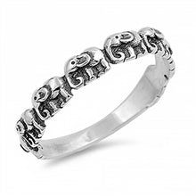 Load image into Gallery viewer, Sterling Silver Multi Elephant Bali Ring with Face Height of 4MM