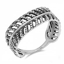 Load image into Gallery viewer, Sterling Silver Fancy Wheat Design Thick Band Ring with Face Height of 7MM